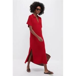 Tuckernuck Pomander Place Red Knit Polo Midi Dress NWT XS/S